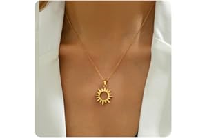 foyjoey Gold Horn Necklace for Women Dainty Tiny Crescent Moon Necklace 18K Gold Plated Lucky Horse Shoe Pendant Necklace Minimalist Trendy Jewelry