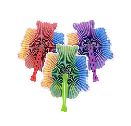 Bargain World 10" Gummy Bear Folding Fans [12-Pack] | Fun & Exciting Hand Fans For Kids & Teenagers From Our Huge Collection | Sticky Notes Included - Thumbnail 3