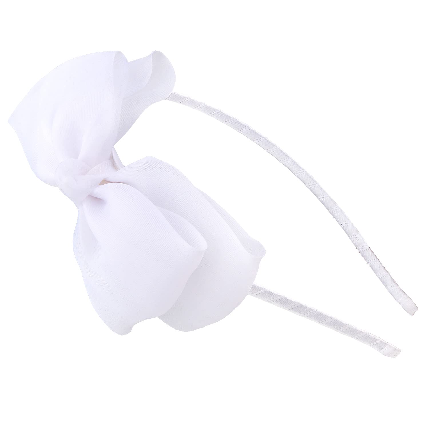 Photo 1 of HoveBeaty Bow Hairband Soft Elastic Lace Bowknot Headband for Women and Girls, Perfect Hair Accessories for Party and Cosplay (white)