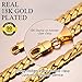 U7 Men Chunky Necklace 18KGP Stamp Hip Hop Jewelry Thick 9MM Wide 18K Yellow Gold Plated Snake Curb Chain - 24 Inch