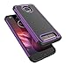 Tekcoo for Moto Z2 Force Case, for Motorola Z2 Force Sturdy Case, [Tmajor] Shock Absorbing [Purple] Rubber Silicone & Plastic Scratch Resistant Bumper Grip Hard Cases Cover for Moto Z Force 2017