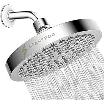 SparkPod Shower Head - High Pressure Rain - Luxury Modern Chrome Look - Easy Tool Free Installation - The Perfect Adjustable Replacement For Your Bathroom Shower Heads