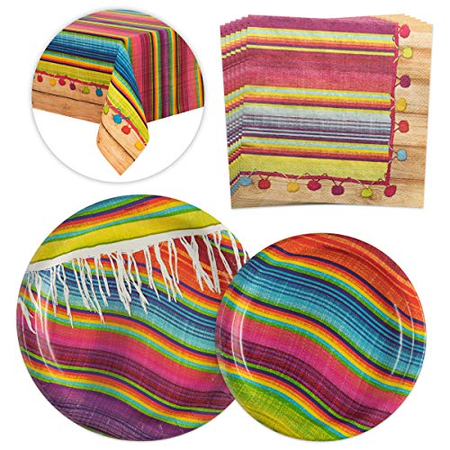 Serape Fiesta Party Supplies Kit16 Guests Serape Tableware Party