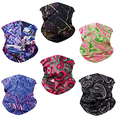 6PCS Outdoor Headband Elastic Seamless Bandana Neck Gaiter Scarf Sport