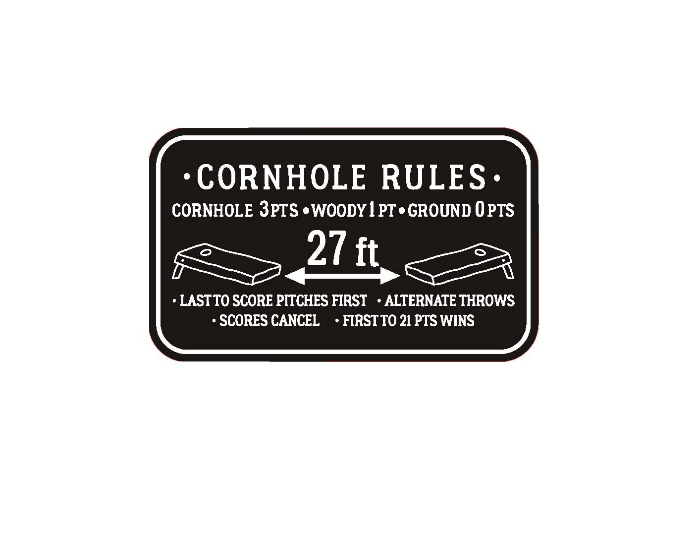 Photo 1 of New Valley Warbler Cornhole Quick Reference Rules Sticker Set of 2