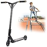 OUTON Pro Aluminum Performance Freestyle Stunt Scooter 110mm Aluminum Core Wheels SCS Compression Abec 9 Black