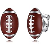 Sterling Silver Football BaseBall Softball Basketball Soccer Stud Earrings Hypoallergenic Sports Jewelry Gifts for Women Sports Lovers