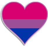 Bisexual Pride Flag Heart Sticker Decal Notebook Car Laptop 5.5"x5" (Color)