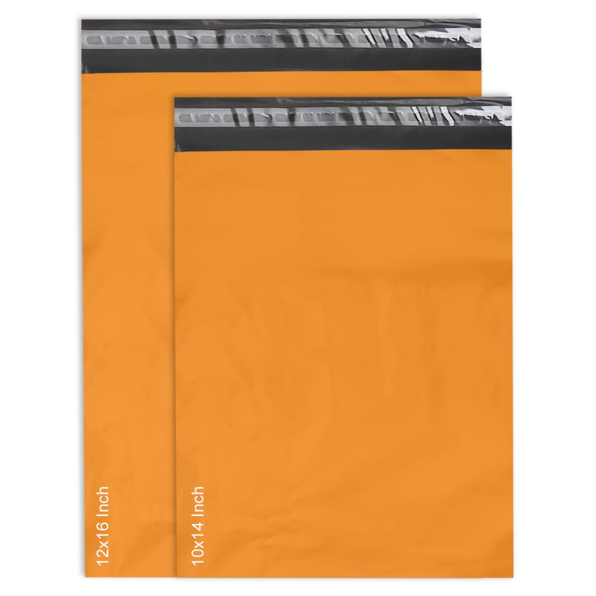 JeeJaan® 50 Pcs Mixed Orange Mailing Bags 2 Sizes 25 from Each 10 X 14 and 12 X 16 - Poly Postal Self Seal Bags - Ship Your Valuables with Our Durable and Secure Mixed Orange Mailing Bag