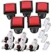 Red and Black 33 x 33mm Square Shape LED Illuminated Push Button Large Machinery 12V Switch Pack of 5