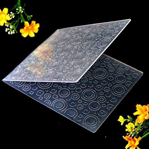Kwan Crafts Circle Plastic Embossing Folders for Card Making Scrapbooking and Other Paper Crafts, 12.1x15.2cm