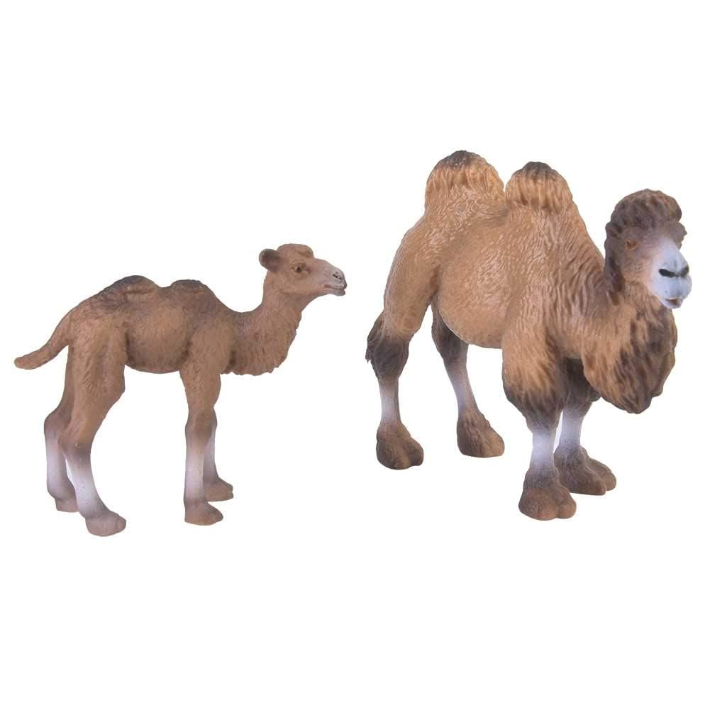 Camel Model Figurines Set,2PCS Miniature Solid Plastic Simulation Animal Model Lifelike Llama Toy Decorative Collection Gift for Kids Nature Science Learning