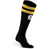 For Bare Feet NFL PITTSBURGH STEELERS Cozy Feather Compression Varsity Stripe Team Color Small/Medium