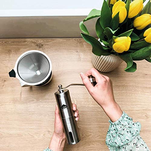 ABNOBACOFFEE Kaffee-Set manuelle Handkaffeemühle mit Permanentfilter aus Edelstahl – Bild 8