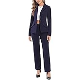 Women's Business 2 Piece Blazer Sets Casual Long Sleeve Open Front Blazer Jackets and Pencil Pant Suits