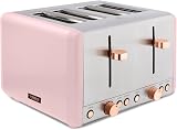 Tower Cavaletto T20051PNK 4-Slice Toaster Stainless Pink Rose Gold 1800W