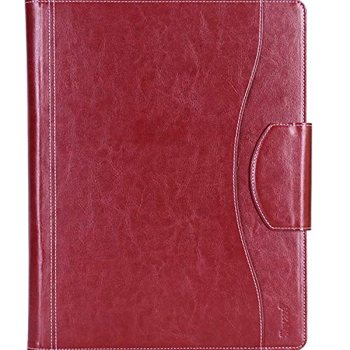 Portfolio Padfolio Case, Skycase Business Portfolio Folder, Resume/Conference/Legal Document Organizer with Letter/A4 Size Clipboard, Business Card Holders, Document Sleeve, Wine Red