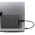 Afterplug 2-Pocket Adhesive Pouch for Laptop, Compatible with External Portable SSD, Magic Mouse, USB Cable and More - Gray