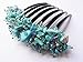French Twist Hair Comb Ornamented Along The top of The Heading with Stone Turquoise