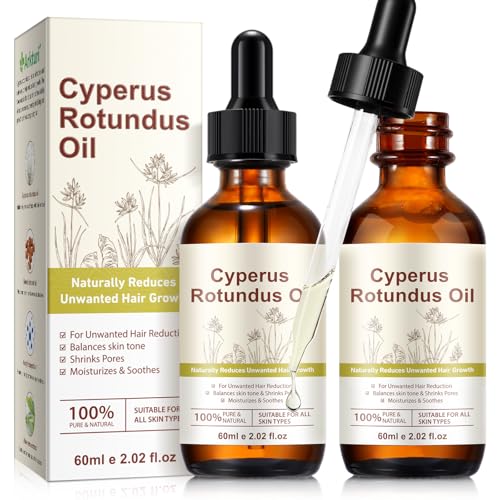 Cyperus Rotundus Oil, Cyperus Rotundus Oil for Hair Removal, Reduces Unwanted Hair Growth, Moisturizing Soothing Skin, Shrink Pores, Reduces Body Hair Growth Cypress Rotundus Oils for All Skin - 2Pack