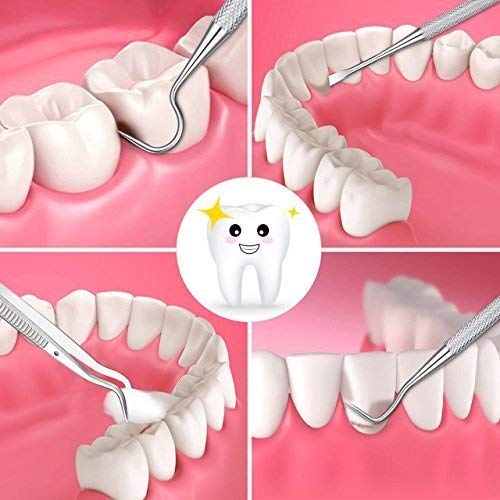 Dental Tools, ElleSye 3 PACK Dental Hygiene Tool Dental Kit, Mouth Mirror, Dental Pick, Tweezers, Stainless Steel, Rust-Free for Oral Care And Teeth Cleaning, Remove Tartar, Stain - Thumbnail 3