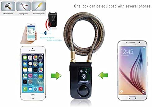 ELECYCLE 2016 Newest Bluetooth Smart Lock Anti Theft Alarm Lock for Cycling/Motorycle/Door with APP Control (Red)