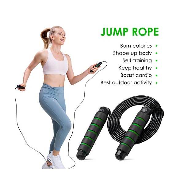 Weighted-Skipping-Rope-Adult-Fitness-Speed-Jump-Rope-for-Gym-Home-Exercise-Men-Women-Kids-Tangle-Free-with-Foam-Handles-for-Workouts-Ideal-for-Calorie-Fat-Burning-Endurance-Training Skipping Rope Adult Fitness Jump Ropes for Fitness with Soft Foam Handles Women Men & Kids - Adjustable Speed Jumping…