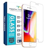 Tech Armor Apple iPhone 6, 6s, iPhone 7, iPhone 8 Ballistic Glass Screen Protector, Premium Tempered Glass with 99.99% HD Clarity and 3D Touch Accuracy, Clear [1-Pack]