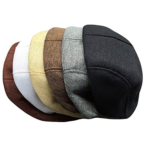 Bravetoshop Men Summer Visor Hat Sunhat Mesh Running Sport Casual Breathable Beret Flat Cap(Black,Free Size) - Thumbnail 4