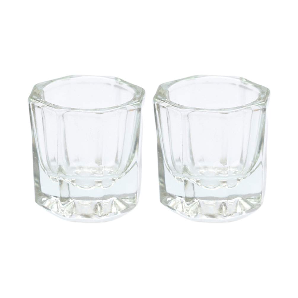 2Pcs Art Acrylic Liquid Storage Dappen Liquid Holder Container for Nail Art Manicure Care Tools