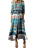 Evaliana Women Boho Folk Ethnic Summer Beach Evening Party Peasant Maxi Dress