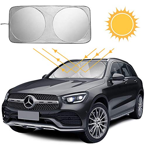 YQHbe-Parasol-Coche-DelanteroParasol-Parabrisas-Coche-Protector-Solar-para-Luna-Delantera-Parasol-de-Coche-Plegable-Reduce-Calor-Aislado-y-Radiacin-UV-Fcil-Instalacin-150-70CM