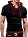 Beninos Men's Hooded Short Sleeve Polo Shirt (US:S/Tag XL, 025 Black)