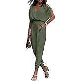 Dokotoo Jumpsuit for Womens Dressy Casual 2026 One Piece Romper Cold Shoulder Outfits for Summer