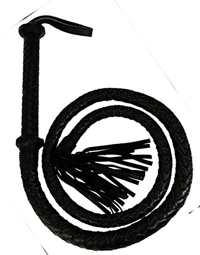 Sexy Girl Faux Leather Whips, Rivets for Sex Spanking, SM and Fetish, Bondage Restraint Costume kit, Flogger for Sex Play (Black)