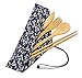 Kitchen Ecologix Bamboo Utensils | Lightweight Reusable Utensils With Case | Eco Friendly Camping Cutlery Set In Pouch | Perfect Zero Waste Lunch Utensil Set For The Office, School & Travel