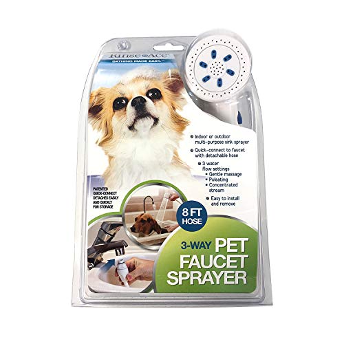 Rinse Ace 3 Way Pet Faucet Sprayer with 8 foot Hose