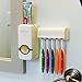 Automatic Dustproof Toothpaste Dispenser Dust-proof Toothpaste Dispenser Toothbrush Holder(white)