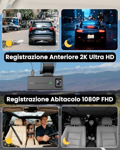Dash Cam Auto 4G LTE con SIM, Veralyxa Telecamera Auto Atti Vandalici, Rilevamento Radar & Avvisi, Parcheggio 24h, Visione Live da Remoto, Audio Bidirezionale, GPS, Cloud/SD, per Privati, Taxi, Flotte