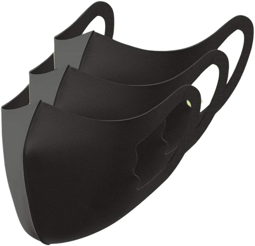 ForHe Black Ice Silk Mouth-Muffle, Reusable Washable Anti Dust with Elastic Earloop for Outdoor Protection