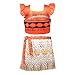 Tacobear Moana Costume Girls Adventure Outfit Halloween Cosplay Party Princess Dress Up for Little Girls