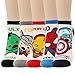WOWFOOT 5 Pairs Movie Hero Socks Character Original Low cut Crew Ankle No Show Socks (5pairs-Low Cut Socks)