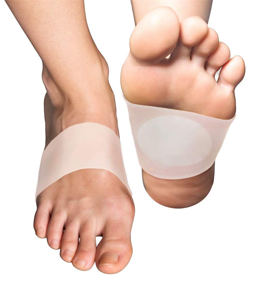 Silicone Arch Support Pads - Men & Women Clear Arch Shoe Inserts with Padded Cushions, for Flat Foot Fallen Arches Plantar Fasciitis Support Cushioned and Heel Spurs