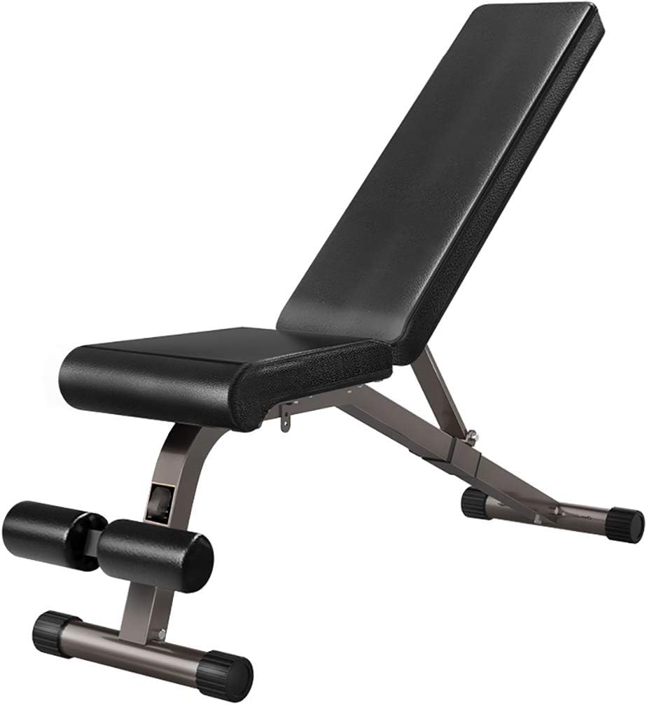 LXS Adjustable Weight Exercise Bench,660 lbs Foldable Utility Flat Bench Home Gym Use-Multifunction Incline/Decline/Sit-up Dumbbell Board Fitness Power Rack Power Cage