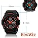 BesWLZ Kids Sports Watches Multi Function Waterproof Quartz Watch Wrist Dress Watch with LED Digital Alarm Stopwatch (Orange, Middle)
