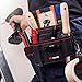 NoCry Heavy Duty Canvas Tool Pouch with 7 Roomy Pockets, 10 Tool Loops, Adjustable Waist Strap, and Sturdy Hook'n'Loop Belt Flap. Black