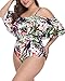 Wavely Plus Size One Piece Swimsuits for Women Tummy Control Ruffle Bathing Suits Swimwear Apricot 18 Plus