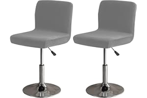 LightInTheBox Bar Stool Cover Square Swivel Barstool Chair Seat Velvet Barstool Protector Covers for Counter Height Mid Low Back Chair Holiday (2Pc Dark Gray)