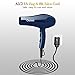 Ouiast Hair Dryer Professional 1875W AC Motor for Fast Drying, Ionic Ceramic Blow Dryer with 3 Heat 2 Speed Setting Cool Shut Button, 2 Concentrators (Sapphire Blue)