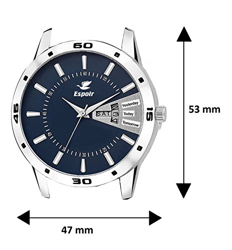Espoir Analogue Stainless Steel Day and Date Blue Dial Men's Watch- Latest0507 3 Espoir Analogue Stainless Steel Day and Date Blue Dial Men's Watch- Latest0507 - Image 3